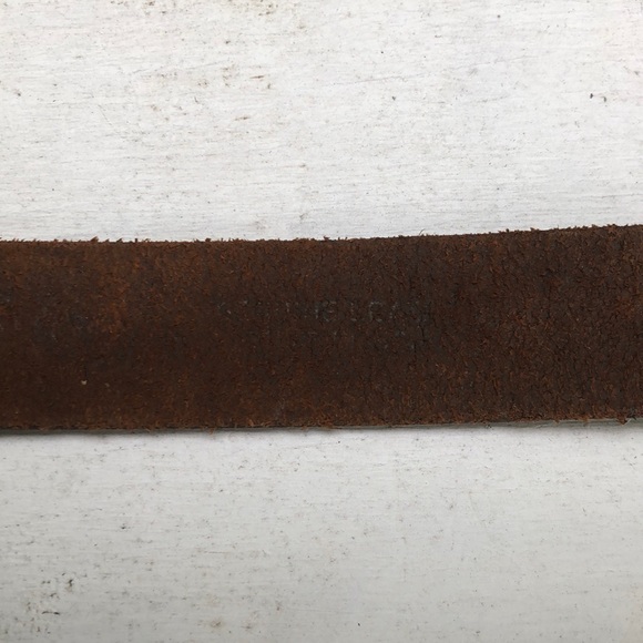 Vintage Italian Leather Belt Size Medium Brown Silver Hardware Southwest Design - Picture 9 of 16